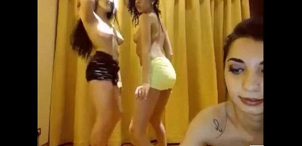  Three Hot Teens Stripping and Dancing on Webcam